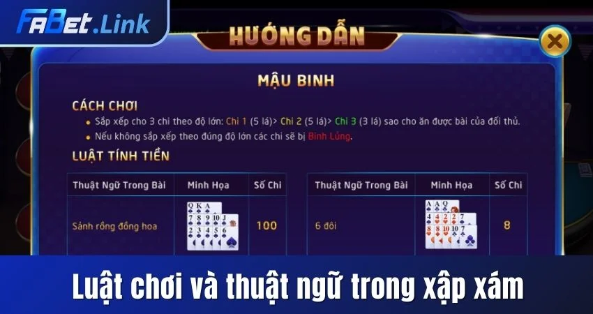 GIỚI THIỆU MẬU BINH FABET VÀ BỘ LUẬT CHƠI CỤ THỂ NHẤT 9 CÁCH CHƠI VÀ THUẬT NGỮ TRONG BÀI XẬP XÁM