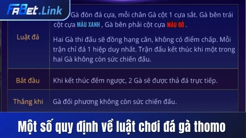 ĐÁ GÀ THOMO FABET - NHỮNG THÔNG TIN QUAN TRỌNG CHO HỘI VIÊN 9 ĐÁ GÀ THOMO CÙNG MỘT SỐ QUY ĐỊNH VỀ LUẬT CHƠI